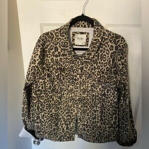 Mudd Leopard Print Denim Jacket
